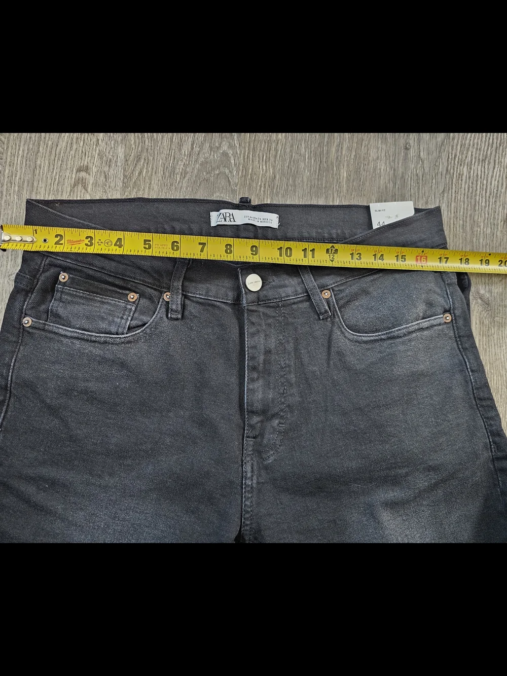 NWT Zara Man Slim Fit Jeans Black Faded Wash Denim Size 34